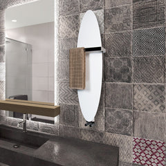 300 x 1000 White Designer Heated Towel Rail Surf Style HTR