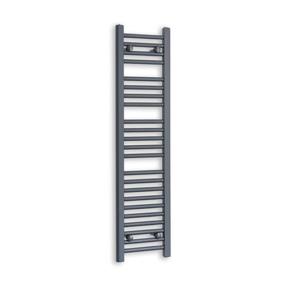 Matt Black Heated Towel Rail Dimensions - 1150mm Pipe Centre, 1200mm Overall Width
