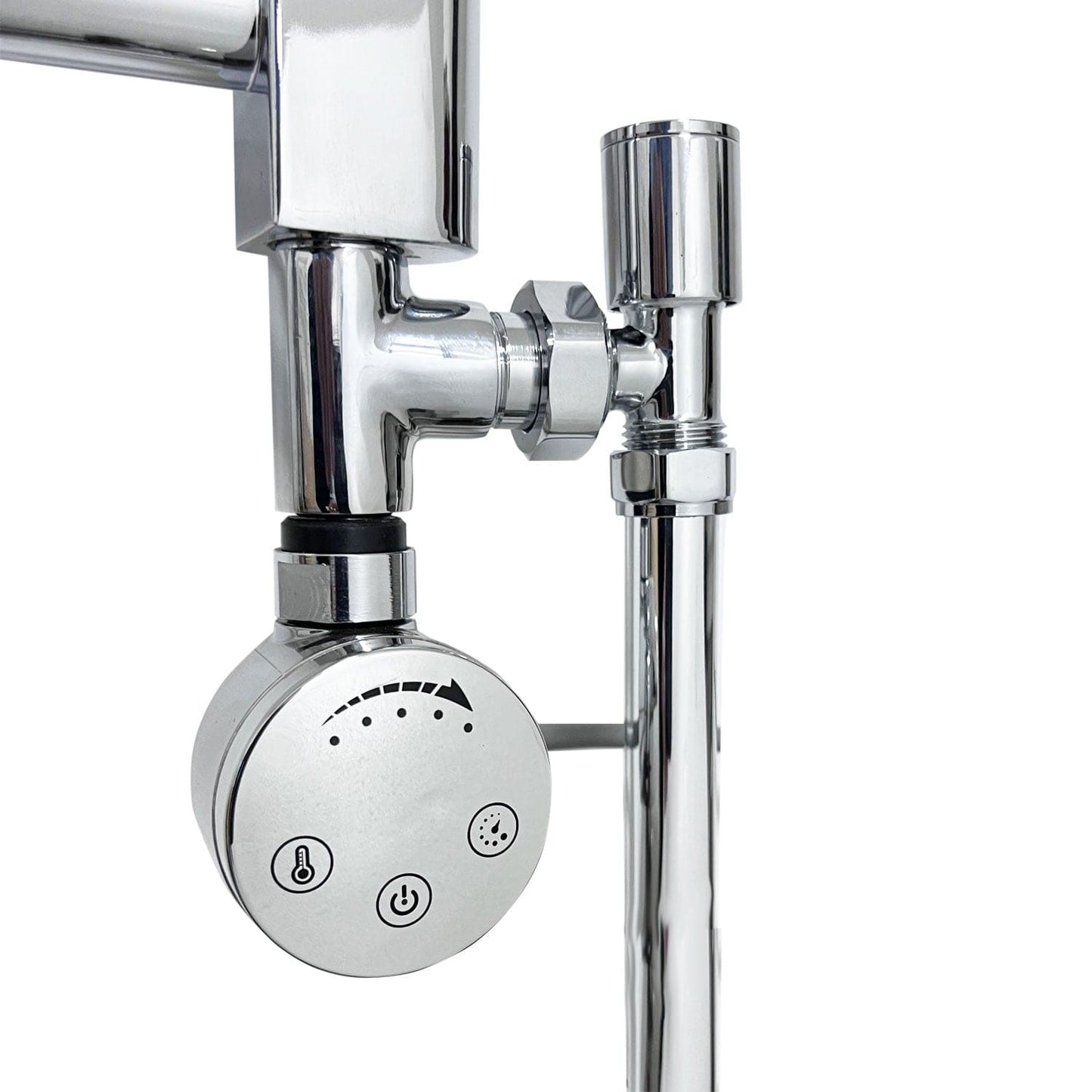 300 x 1400 Chrome Dual Fuel Flat Heated Towel Rail