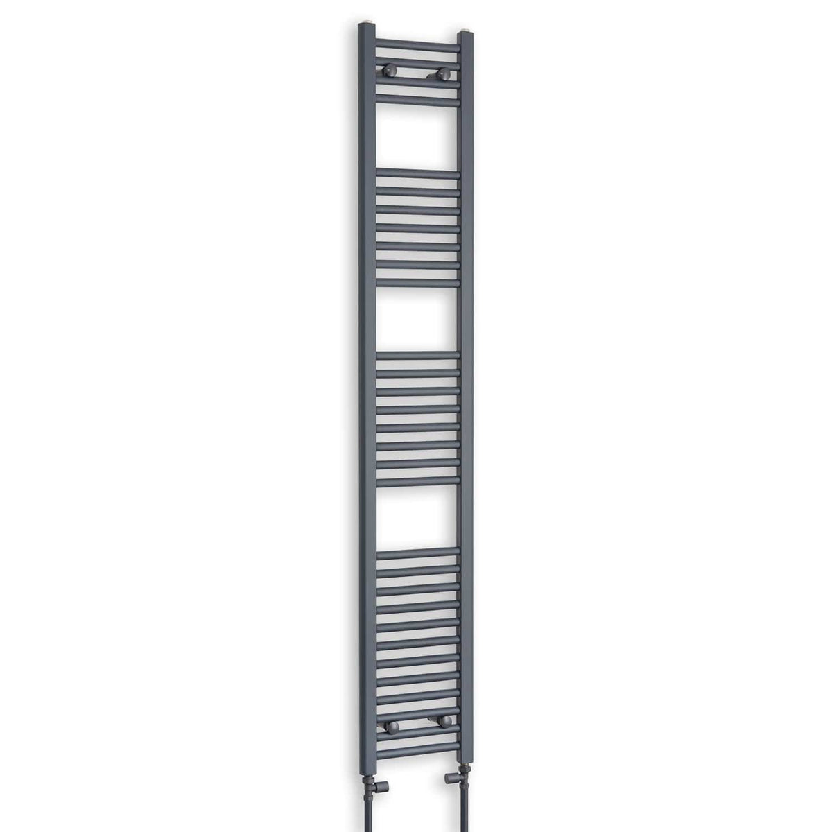 Matt Black Heated Towel Rail Dimensions - 1750mm Pipe Centre, 1800mm Overall Width