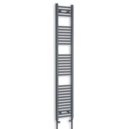 Matt Black Heated Towel Rail Dimensions - 1750mm Pipe Centre, 1800mm Overall Width