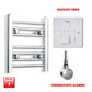 Thermostatic Element + Booster Timer 300 x 400mm Flat Chrome Pre-Filled Electric Towel Radiator