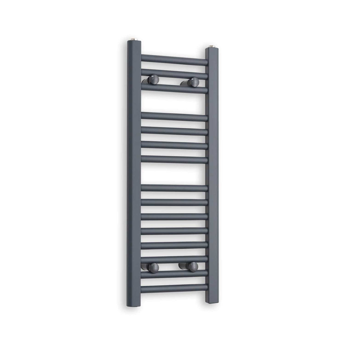 Matt Black Heated Towel Rail Dimensions - 750mm Pipe Centre, 800mm Overall Width