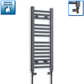 With Straight Valve 300 x 800 Flat Anthracite Sand Grey Heated Towel Radiator