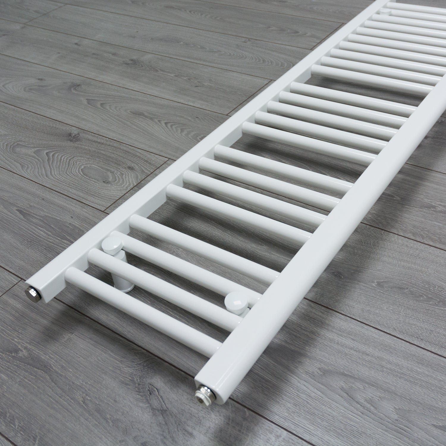 White Heated Towel Rail Dimensions - 750mm Pipe Centre, 800mm Overall Width