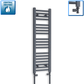 With Straight Valve 300mm Wide 1000mm High Flat Anthracite Heated Towel Rail