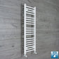 With Angled Valve 300mm Wide 1000mm High Flat White Heated Towel Rail Radiator