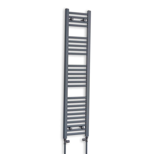 300mm Wide 1400mm High Flat Anthracite Heated Towel Rail