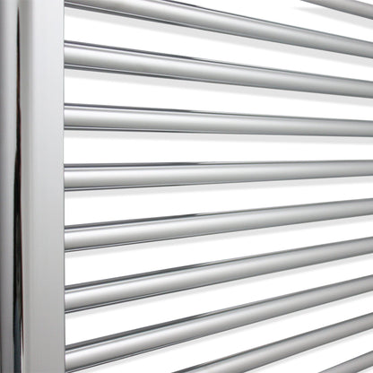 300mm Wide 1400mm High Flat Chrome Heated Towel Radiator