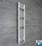 With Straight Valve 300mm Wide 1400mm High Flat White Towel Rail Radiator HTR