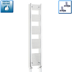 With Straight Valve 300mm Wide 1800mm High Flat Chrome Heated Towel Rail