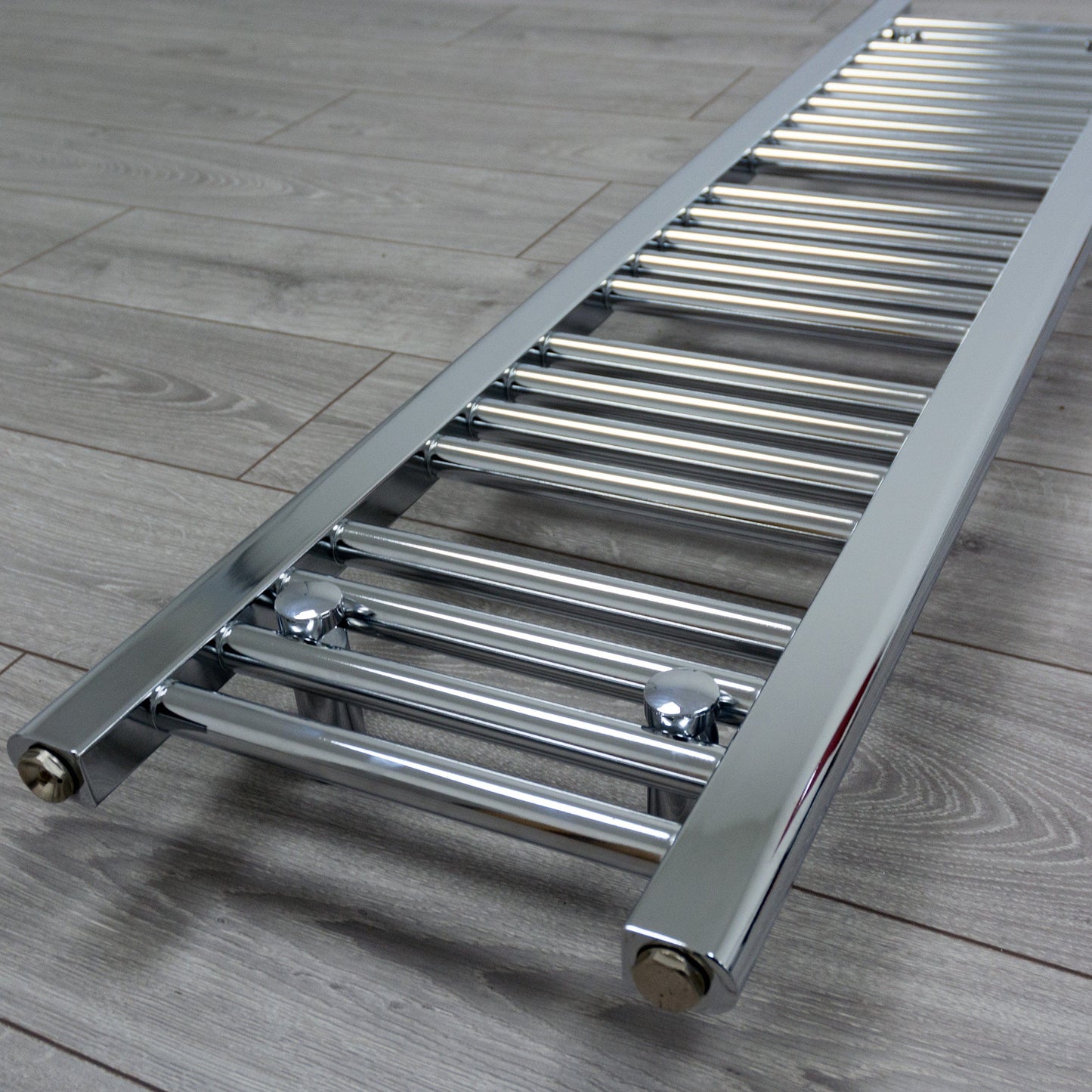350mm Wide 1200mm High Flat Chrome Heated Towel Radiator