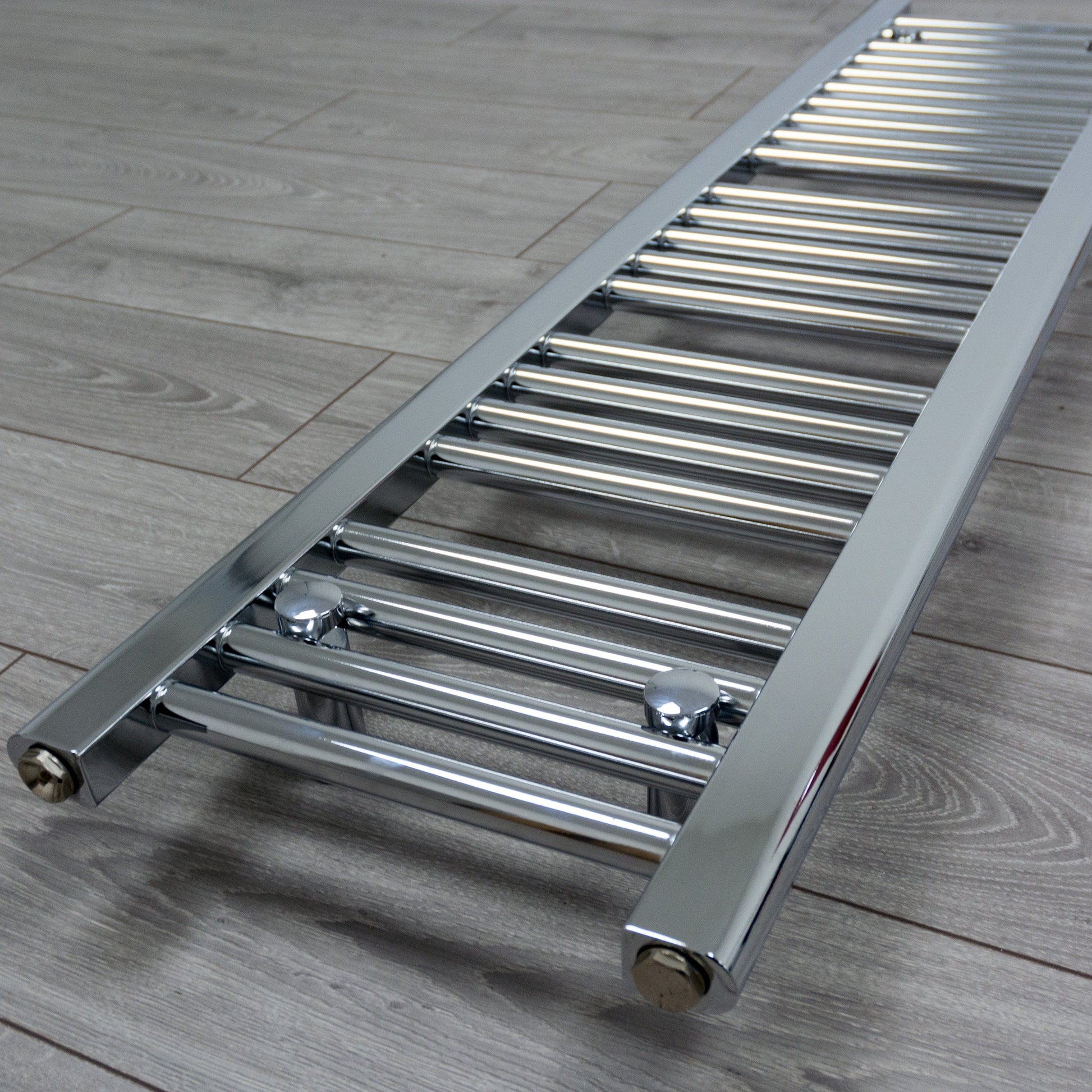 350mm Wide 1200mm High Flat Chrome Heated Towel Radiator