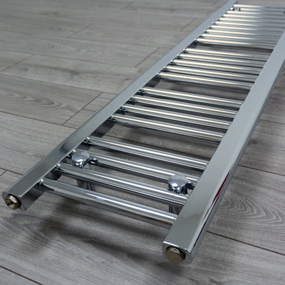 350mm Wide 1200mm High Flat Chrome Heated Towel Radiator