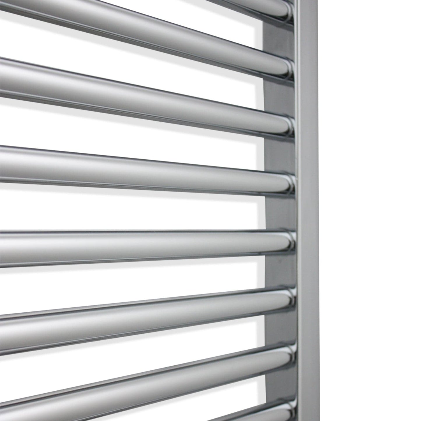 350mm Wide 1200mm High Flat Chrome Heated Towel Radiator