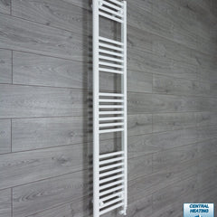 With Straight Valve 350mm Wide 1600mm High Flat White Heated Towel Rail Radiator