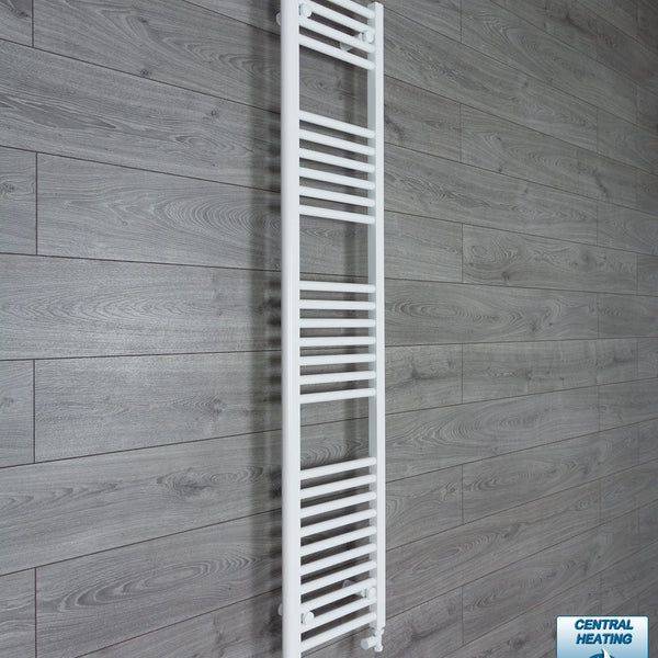 With Straight Valve 350mm Wide 1600mm High Flat White Heated Towel Rail Radiator