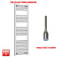 Single Heat 400 x 1400 Flat Chrome Electric Towel Rail Pre-Filled HTR