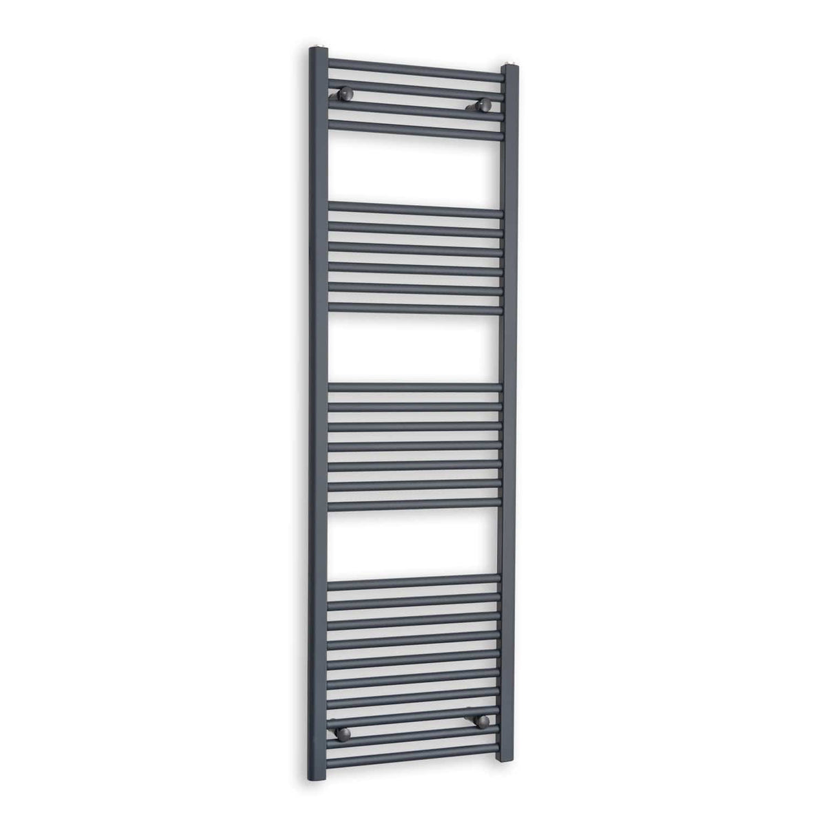 Matt Black Heated Towel Rail Dimensions - 1550mm Pipe Centre, 1600mm Overall Width