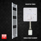 Single Heat Element + Booster Timer 400 x 1600mm High Flat White Pre-Filled Electric Towel Rail