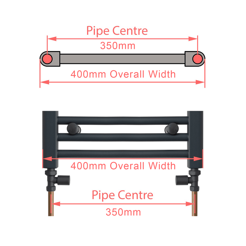 400 x 400 Chrome Dual Fuel Flat Heated Towel Rail
