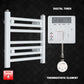 Thermostatic Element + Digital Timer 400 x 400 Flat White Pre-Filled Electric Heated Towel Rail