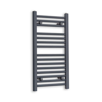Matt Black Heated Towel Rail Dimensions - 750mm Pipe Centre, 800mm Overall Width