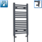 With Straight Valve 400 x 800 Flat Anthracite Sand Grey Towel Rail Radiator HTR