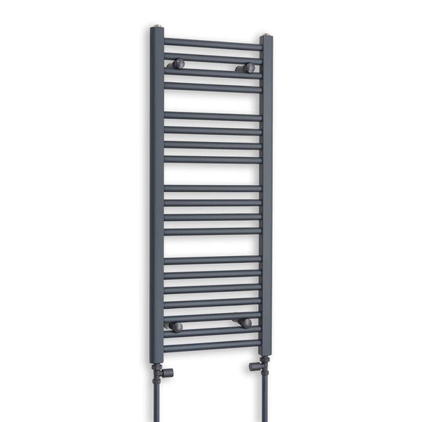 400mm Wide 1000mm High Flat Black Heated Towel Rail Radiator