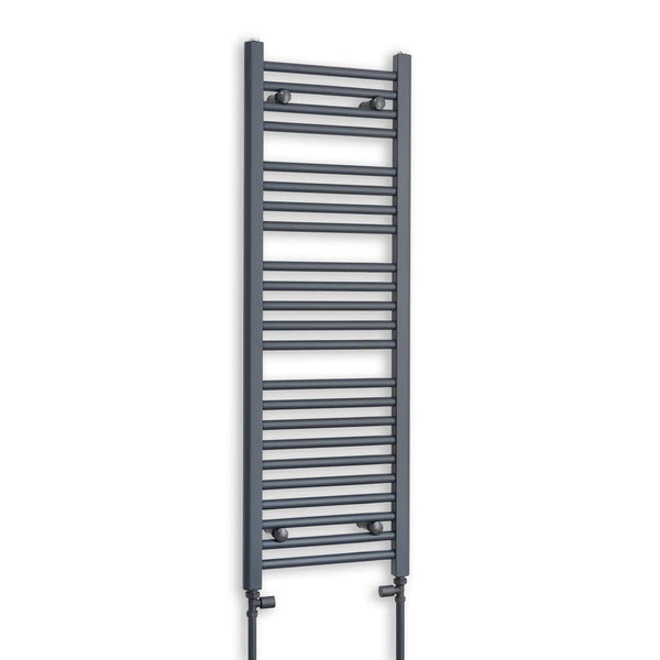 400mm Wide 1200mm High Flat Anthracite Heated Towel Rail
