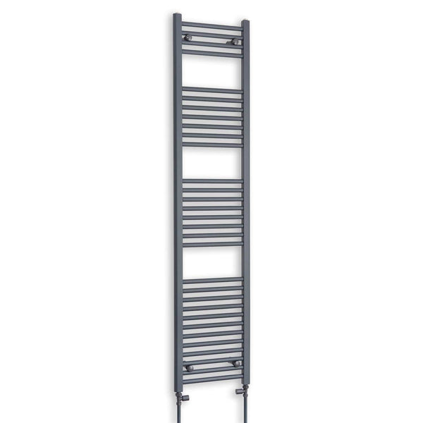 400mm Wide 1800mm High Flat Anthracite Heated Towel Rail