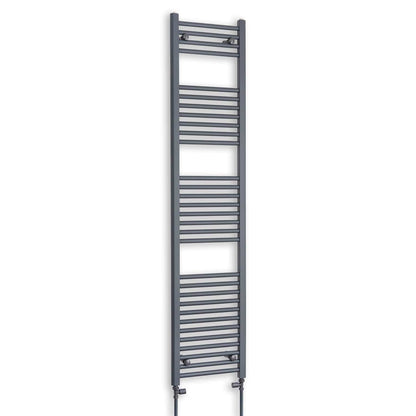 400mm Wide 1800mm High Flat Anthracite Heated Towel Rail