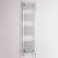 With Straight Valve 400mm Wide 1800mm High Flat Chrome Heated Towel Rail