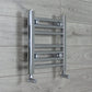With Angled Valve 400mm Wide 400mm High Flat Chrome Towel Rail Radiator HTR