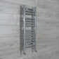 With Angled Valve 400mm Wide 800mm High Flat Chrome Heated Towel Radiator HTR