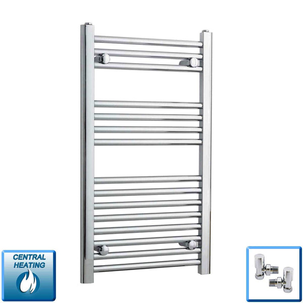 450 x 800 Chrome Dual Fuel Flat Heated Towel Rail