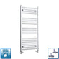 With Straight Valve 450mm Wide 1000mm High Flat Chrome Towel Rail Radiator