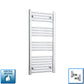 With Angled Valve 450mm Wide 1000mm High Flat Chrome Towel Rail Radiator