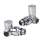 With Corner Valves 450mm Wide 1600mm High Flat Chrome Heated Towel Rail