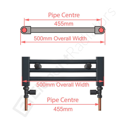 500 x 1000 Chrome Dual Fuel Flat Heated Towel Rail