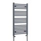 With Straight Valve 500 x 1000 Flat Anthracite Sand Grey Heated Towel Radiator