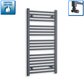With Angled Valve 500 x 1000 Flat Anthracite Sand Grey Heated Towel Radiator