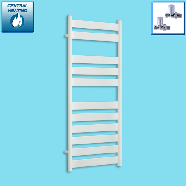 Towel Rail Only 500 x 1200 Heated Flat Panel Design Towel Rail for Central Heating