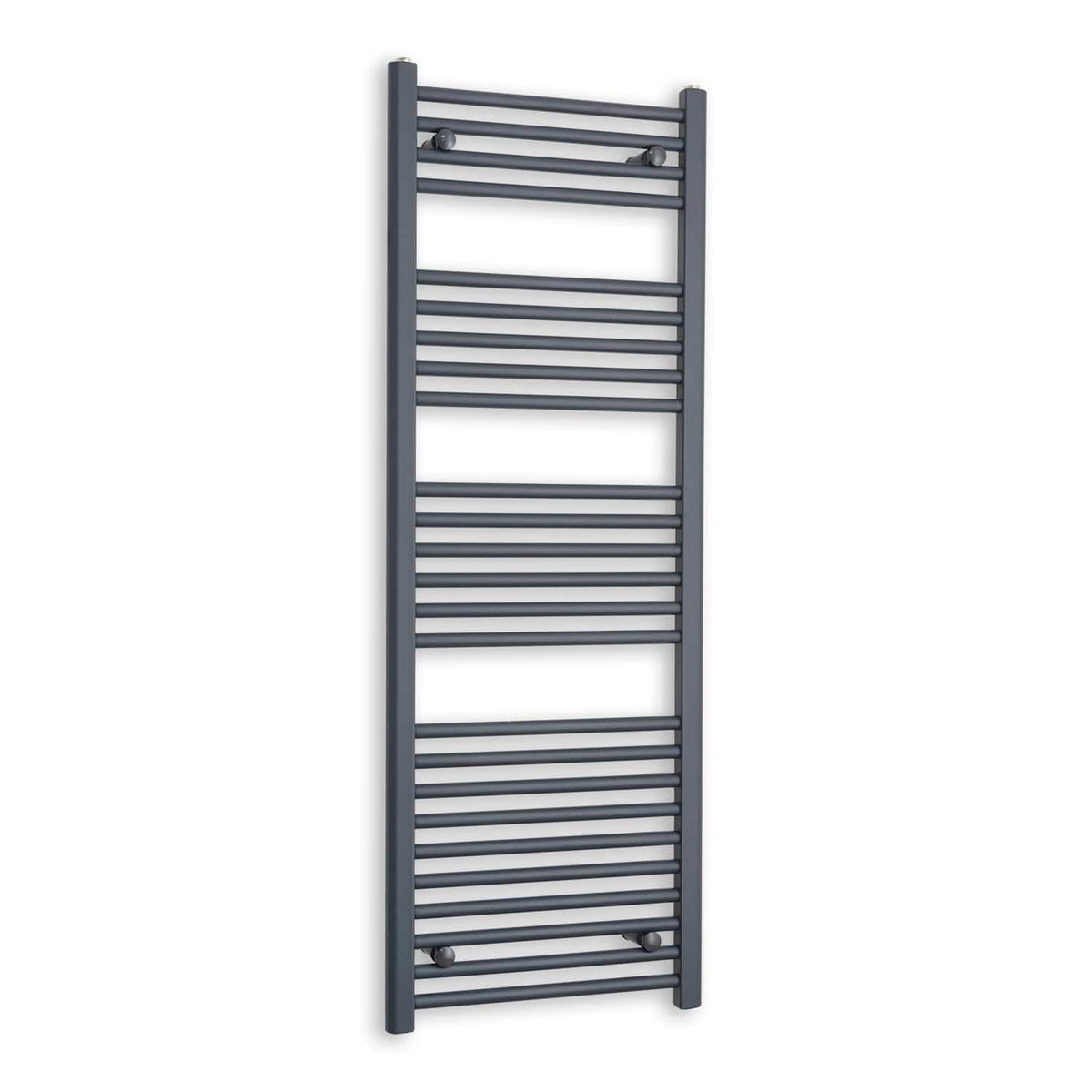 Matt Black Heated Towel Rail Dimensions - 1350mm Pipe Centre, 1400mm Overall Width