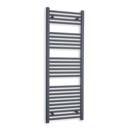 Matt Black Heated Towel Rail Dimensions - 1350mm Pipe Centre, 1400mm Overall Width
