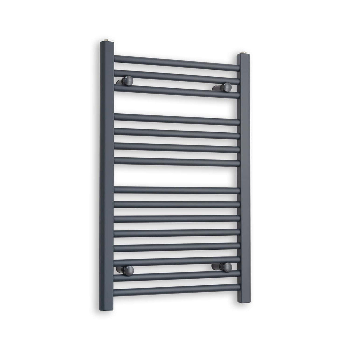 Matt Black Heated Towel Rail Dimensions - 750mm Pipe Centre, 800mm Overall Width