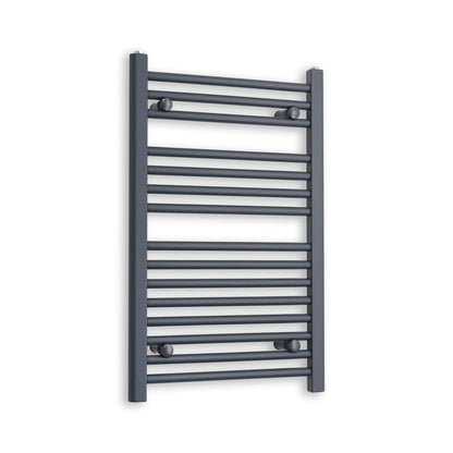 Matt Black Heated Towel Rail Dimensions - 750mm Pipe Centre, 800mm Overall Width