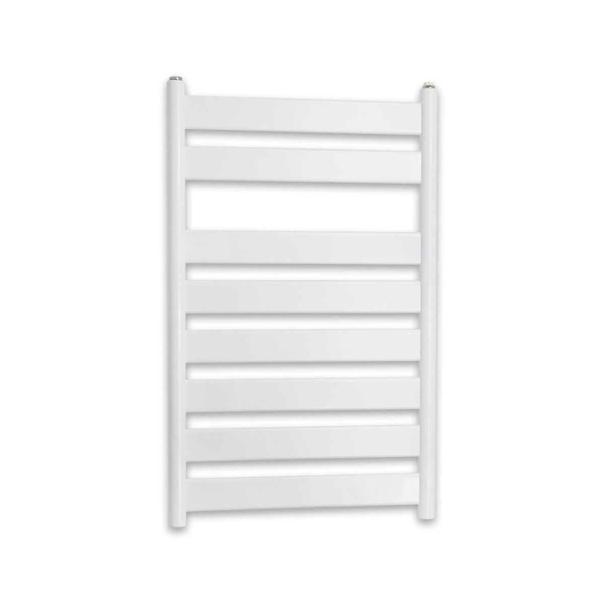 White Heated Towel Rail Dimensions - 750mm Pipe Centre, 800mm Overall Width