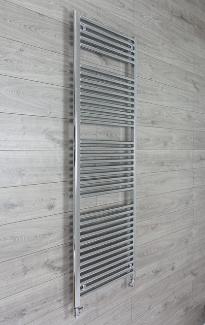 With Straight Valve 500mm Wide 1744mm High 25mm Tubes Straight Chrome Towel Rail