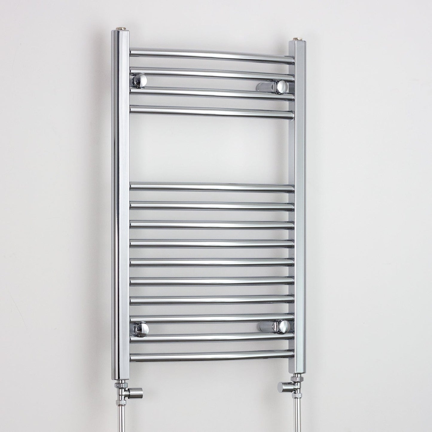 500mm Wide 800mm High Curved Chrome Heated Towel Rail